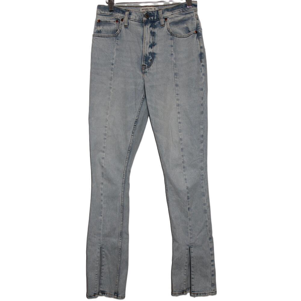 Abercrombie & Fitch The Skinny High Rise Blue Denim Distressed Jeans Size 26 2 R